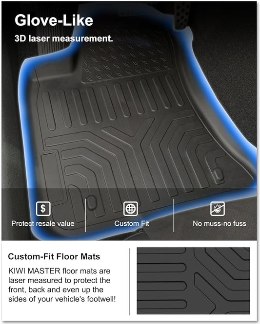 KIWI MASTER Floor Mats for 2011-2023 Dodge Charger RWD/Chrysler 300 RWD, Custom Fit All Weather Car Mats, Heavy Duty TPE Floor Liners, Front & Rear 2 Row, Black