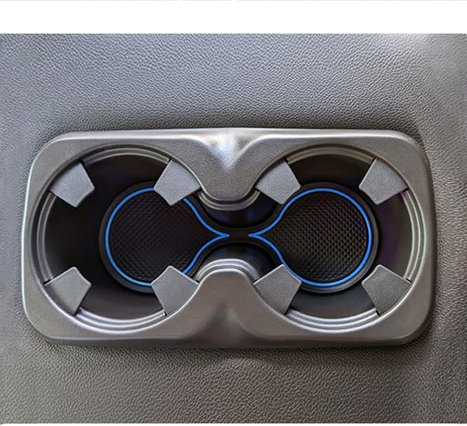 JDMCAR Custom Liner Accessories Compatible with Chevy Colorado/GMC Canyon 2015-2021 2022, Console, Door Pocket, and Cup Holder Rubber Mats 26-PC Set (Crew Cab, Blue Trim)