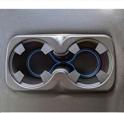 JDMCAR Custom Liner Accessories Compatible with Chevy Colorado/GMC Canyon 2015-2021 2022, Console, Door Pocket, and Cup Holder Rubber Mats 26-PC Set (Crew Cab, Blue Trim)