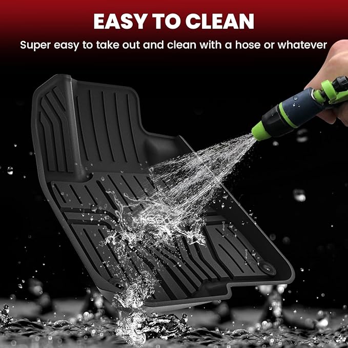 LASFIT Floor Mats & Trunk Mat for Honda CR-V 2017-2022 Gas Only (Upper Position), All Weather Protection TPE Floor Liners 1st & 2nd Row & Cargo Mat Full Set, Black