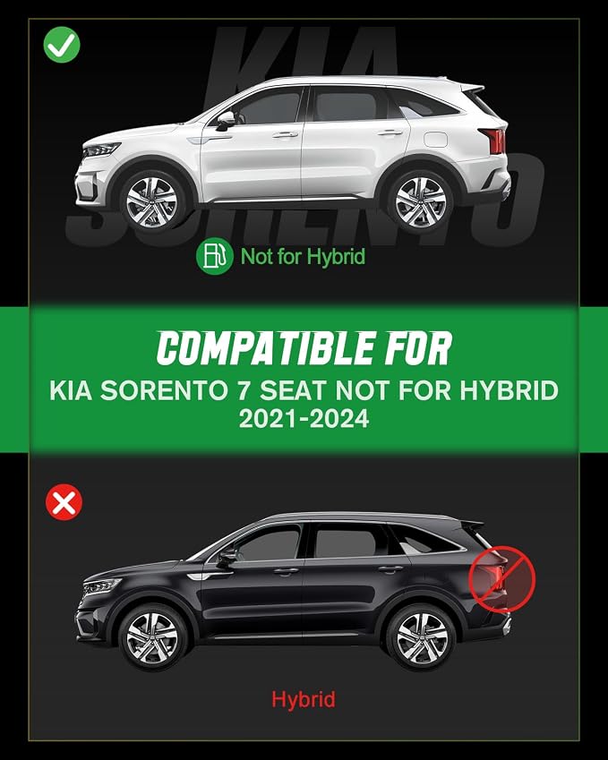 VIWIK Floor Mats for Kia Sorento 2021-2024 NOT Hybrid 6/7 seat, Car Mats All Weather Protection Custom Floor Liners 1st/2nd/3rd Row, Car Accessories for Sorento NOT Hybrid TPE Odorless Non-Slip