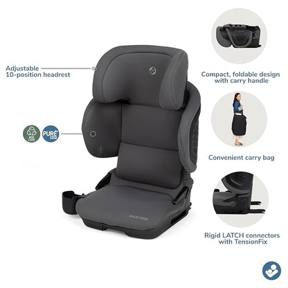 Maxi-Cosi Tanza Belt-Positioning Booster Car Seat with Back, Foldable Car Seat, Sea Salt