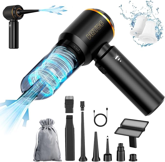 CNMSGM Portable Cordless Handheld Car Vacuum Cleaner, 20000Pa Strong Suction Rechargeable Car Vacuum, 4-in-1 Mini Vacuum for Car Interior, Home, Couch, Pet Hair, and Tight Spaces (Black)
