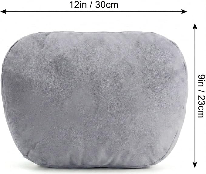 2PCS Car Pillow for Car Neck Pillow for Driving Seat Neck Support Soft Cushion Back Support Head-Rests for Vehicle Sleeping with Elastic Adjustment Strap (Grey, Head)