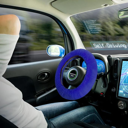 7PCS Set car Interior Aesthetic Accessories, Fluffy 15 inch Steering Wheel Cover, armrest pad, seat Belt Cover,Gear Shift Cover, Fit Girly car Accessories for Women.