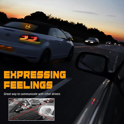 DIBMS Car Gesture Decorative Lights, Ambient Lighting, Rechargeable LED Gesture Lights for Car Road Rage LED Signs Calm Road Rage, Remote Control Triple Mode Fun Finger Lights