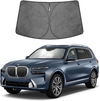 Proadsy Windshield Sun Shade Custom Fit BMW X7 2019-2026 Ice Crystal Black Front Window Sunshade UV and Heat Blocker Foldable Visor Keeps Car Cooler for Summer Parking and Daily Use