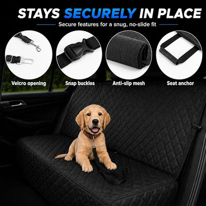 fidozen Waterproof Dog Car Seat Cover for Back Seat: Suitable for Small and Large Dogs, Hammock and Pet Protector, Backseat seat Cover (Full Bench, Large(56" W))