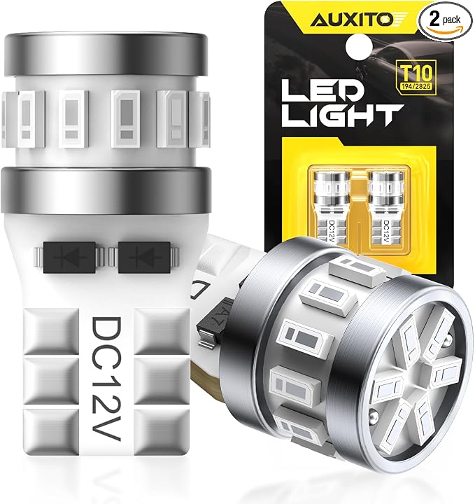 AUXITO Latest 194 LED Bulbs Blue, Canbus Error Free 168 2825 T10 W5W LED Bulb for Car Dome Door Map Courtesy Trunk Cargo License Plate Exterior Lights, Pack of 2