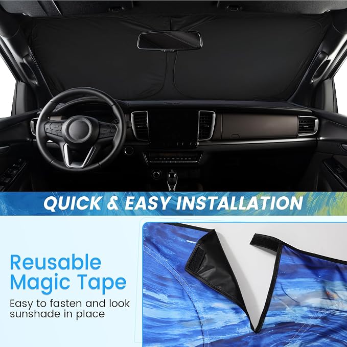 Windshield Sun Shade - Windshield Sun Shade Foldable Offers Ultimate Protection for Car Interior UV Protection Car