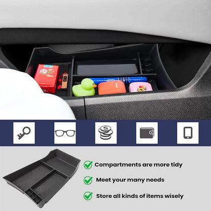 Center Console Organizer Compatible with Nissan Rogue 2021-2025 2026 Armrest Storage Box Insert Tray Interior Secondary Accessories (Lower Center Console Tray)