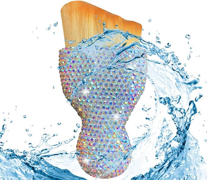 Bling Car Interior Dust Brush, Crystal Rhinestone Soft Auto Detailing Cleaning Brush, Sparkling Diamond Vehicle Dashboard Air Vent Cleaner for Women Girls, Universal for Vehicles (AB Color)