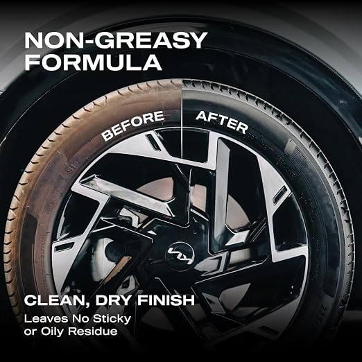 Nasiol DetailerShine Tire Gel, Long Lasting Shiny Tire Dressing, Deeper&Richer Black, Ultimate UV Protection, Easy Application, Non-Greasy Formula 16.9 fl oz