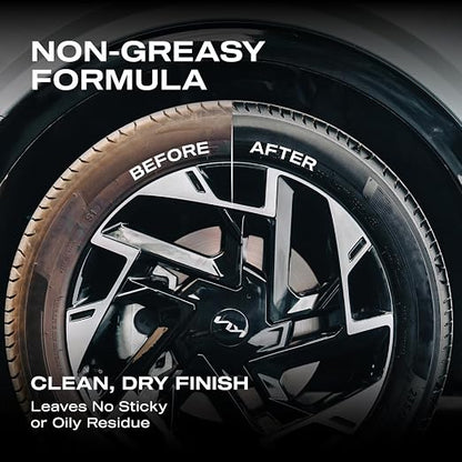 Nasiol DetailerShine Tire Gel, Long Lasting Shiny Tire Dressing, Deeper&Richer Black, Ultimate UV Protection, Easy Application, Non-Greasy Formula 16.9 fl oz