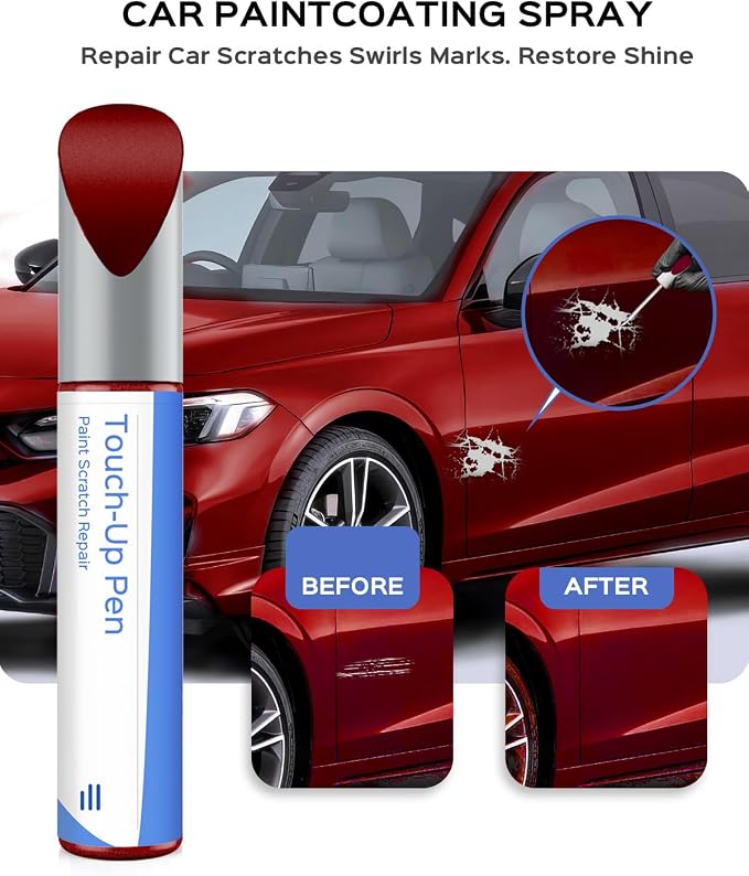 R-569M Radiant Red Metallic Touch Up Paint Compatible with Honda Exact Match Chips and Nicks Touch Up