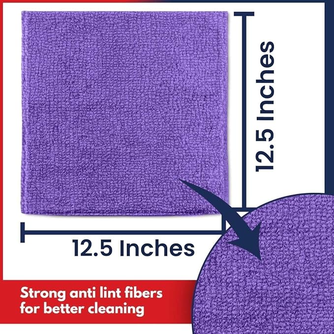 USANOOKS Premium 300GSM Microfiber Cleaning Cloth - 12.5"x12.5" High Performance - 1200 Washes, Ultra Absorbent Microfiber Towels for Cars Undercarriage, Rims & Engine Bay Cleaning - Microfiber Cloth