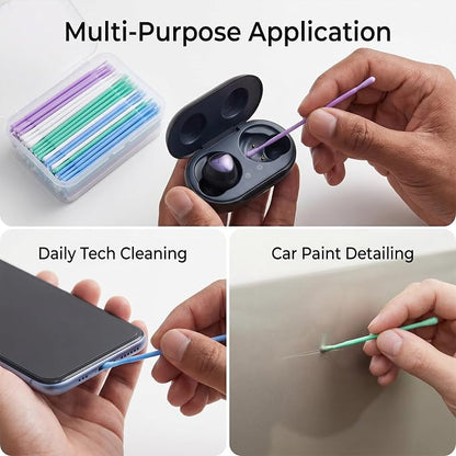200 Pcs Automotive Touch Up Paint Brushes,Disposable Micro Paint Chip Repair Applicators for Automotive Paint Detailing, Stone Chips,Scratches(1.0, 1.3, 1.8, 2.5MM, Multi)