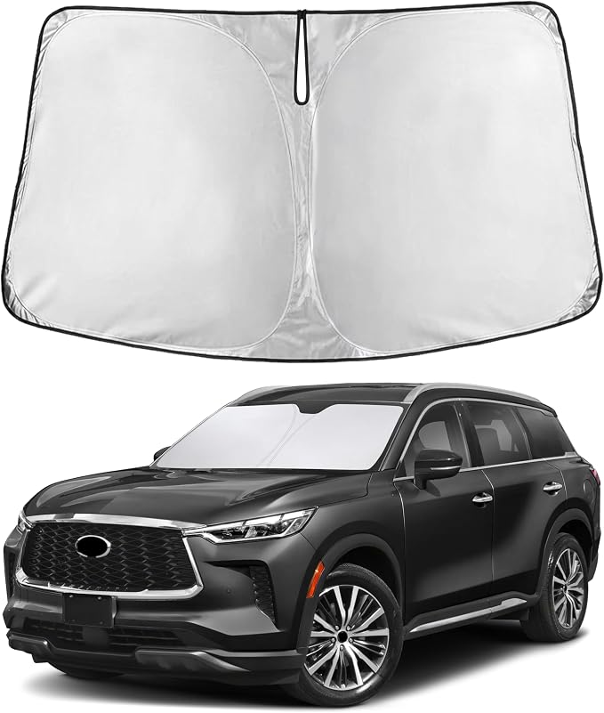 EcoNour Windshield Sunshade Compatible for Infiniti QX60 2014-2019 2020 2021, Sun Visor for Front Windshield & Window Sun Shade Cover, UV Heat Blocker & Protector, Car Accessories