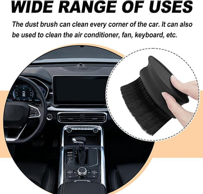 Car Detailing Brush with Ultra Soft Bristles Automotive Interior Cleaning and Dusting Tool for Dashboard Air Vents Leather Computer and Scratch Free Surfaces (Black)