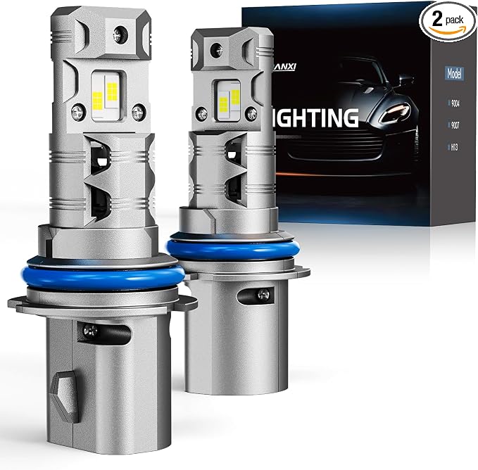FRANXI 9004/HB1 LED Bulbs Fog Light, Hi/Low Beam, 1:1 Mini Size, 60W Super Bright 6000K Cool White Plug and Play, IP67 Waterproof, Pack of 2