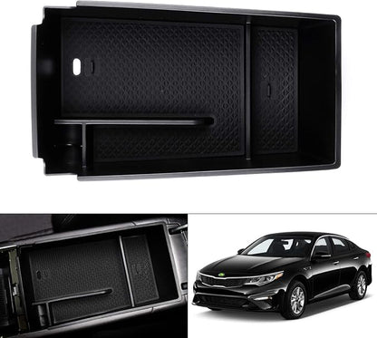 Autorder Center Console Organizer for 2021 2022 2023 2024 2025 2026 Kia K5 GT Line Accessories Armrest Storage Box Secondary Insert Tray with Black Mat