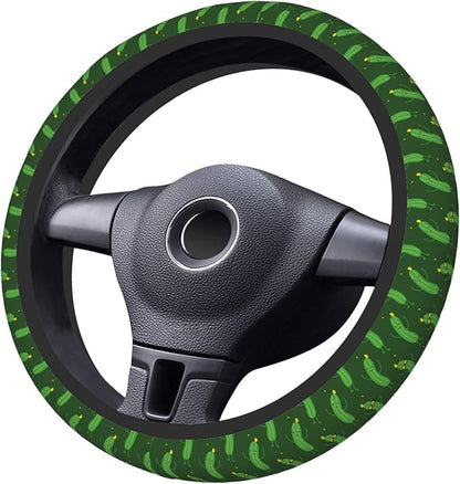 Funny Cucumber Steering Wheel Cover for Women & Men – Universal 15 Inch Car Accessories, Non-Slip & Stylish Design, Fits Most Cars, SUVs, and Auto