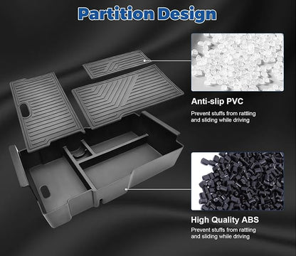 GZSH Center Console Organizer Compatible with 2025 2026 GMC Terrain (Elevation/AT4/Denali) |Easy to Install| |Add Extra Space| Armrest Storage Box Middle Console Tray GMC Terrain Interior Accessories