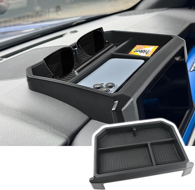 Dashboard Storage Box Compatible with 2024 2025 Toyota Tacoma and 2025 4Runner Accessories Center Console Screen Dash Organizer Tray (for 8-inch screen)
