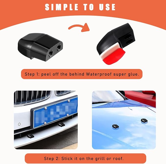 Dickno 4 PCS Deer Whistles for Car, Automotive Deer Warning Whistle Devices, Animal Warning Devices Avoids Collision, Universal Animal Alert Accessories for Vehicles (Black)
