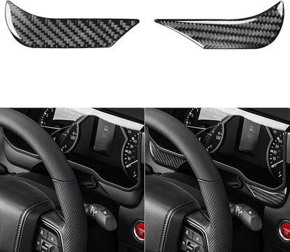 NVCNX Real Premium Carbon Fiber for Toyota Tundra 2022-2026 / Sequoia 2023-2026 2024 2025 Truck Pickup SUV Car Dash Instrument Cluster Cover Interior Trim Accessories Thick Overlay Sticker Decal 2PCs