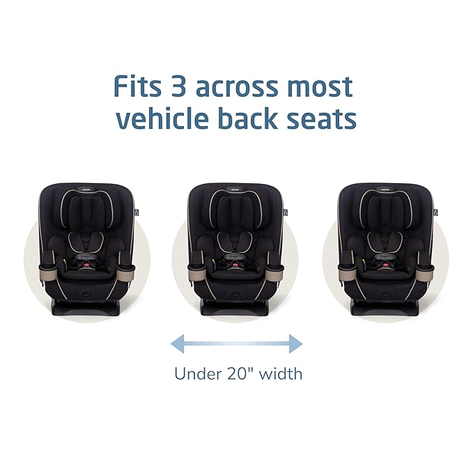 Maxi-Cosi Kani 4-in-1 Infant Kids Convertible Car Seat, Rear-Facing Forward-Facing Carseat, Booster, Slim Fit, Magnetic Buckle, 5-Position Recline, Fits 5-100 lbs, 19-57 in, Caspian Caviar