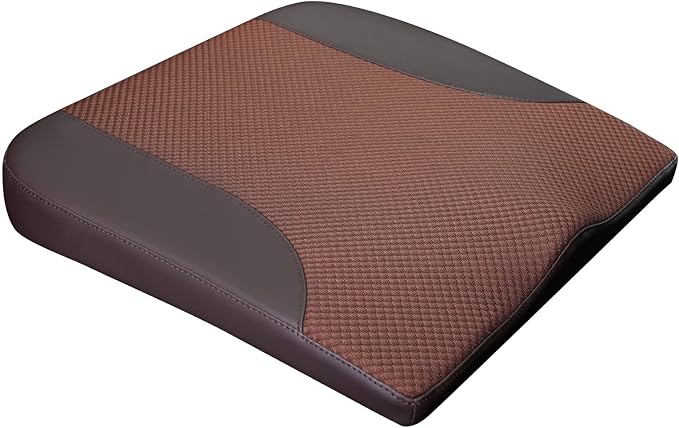 Allaboutsla Car Seat Cushion, Car Seat Cushions for Driving with Comfort Memory Foam - Sciatica & Back Pain Relief, Suitable for Car, Truck, Office Chair (Brown)