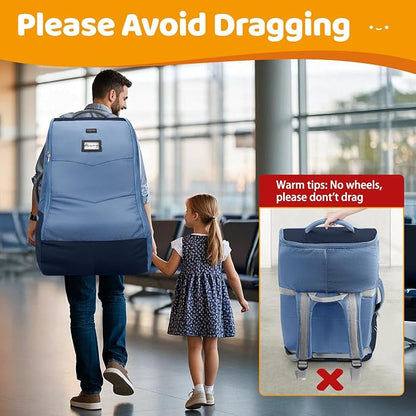 YOREPEK Carseat Travel Bag for Airplane, Heavy Duty Carseat Bags for Air Travel with Wear-Resistant Bottom, Adjustable Shoulder Straps, Padded Car Seat Travel Bag for Gate Check, Blue