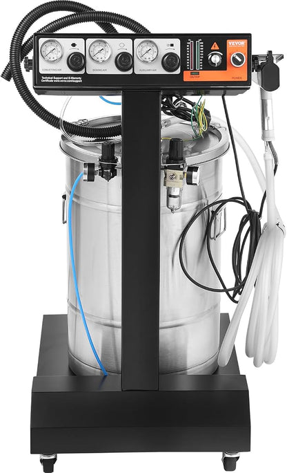 Vacuum paint stripper machine with control panel and hoses on a white background