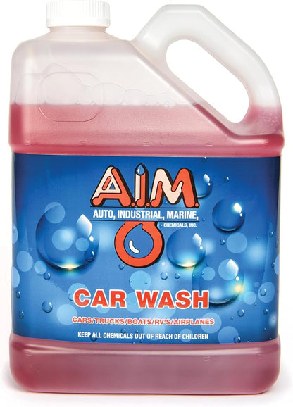 AIM Chemicals Car Wash - High Foam Formula Car Shampoo, Professional Car Wash Shampoo Compatible with Ceramic Coatings - Ideal for Foam Guns - Streak-Free Finish for Detailing - 1 Gal