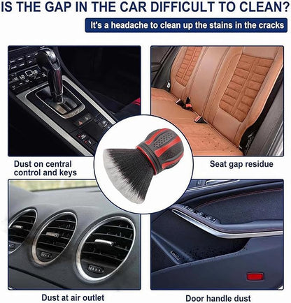 AUCELI Car Detailing Brush, Ultra Soft Auto Interior Dusting Brush with Storage Rack, Car XL Synthetic Brush Cleaning Tool, Universal Covers Large Area Inside or Outside Vehicles (Red/Style B)