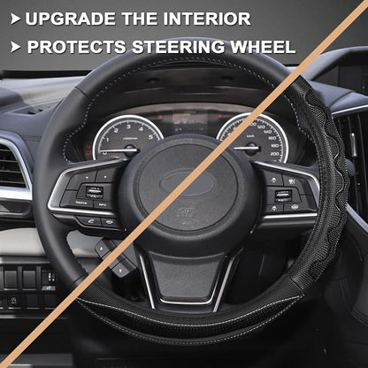 GIANT PANDA Steering Wheel Cover for Subaru Forester, Car Steering Wheel Cover for Subaru Outback and Crosstrek - Black