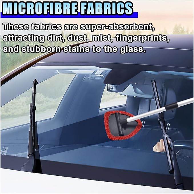 20PCS Microfiber Cloths for Car Windshield Cleaning Tool, Replaced Glass Cleaning Clothes, Interior Auto Window Cleaner Washing Bonnets, Washable & Reusable Microfiber Pads Cover Kit (Triangular)