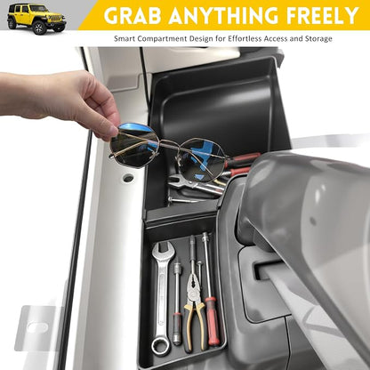 Rear Trunk Organizer for 2018-2023 Jeep Wrangler JL JLU 4XE 4 Door Accessories, Wheel Well Storage Bin Trunk Side Storage Box Cargo Tray for 18-23 Wrangler JL 4dr(Not for Gladiator/JK)