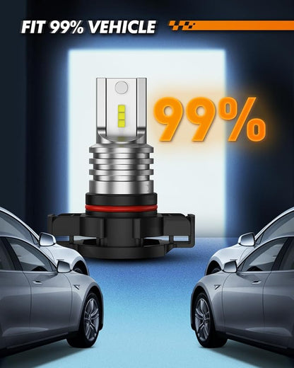 SEALIGHT 5201/5202 LED Fog Light Bulbs, Real 1:1 100% Successful Installation, 6500K Cool White Fog Light Bulb, PS24W/PS19W LED Fog Lights For Cars, Clearance Light Marker Light Plug-N-Play Pack of 2