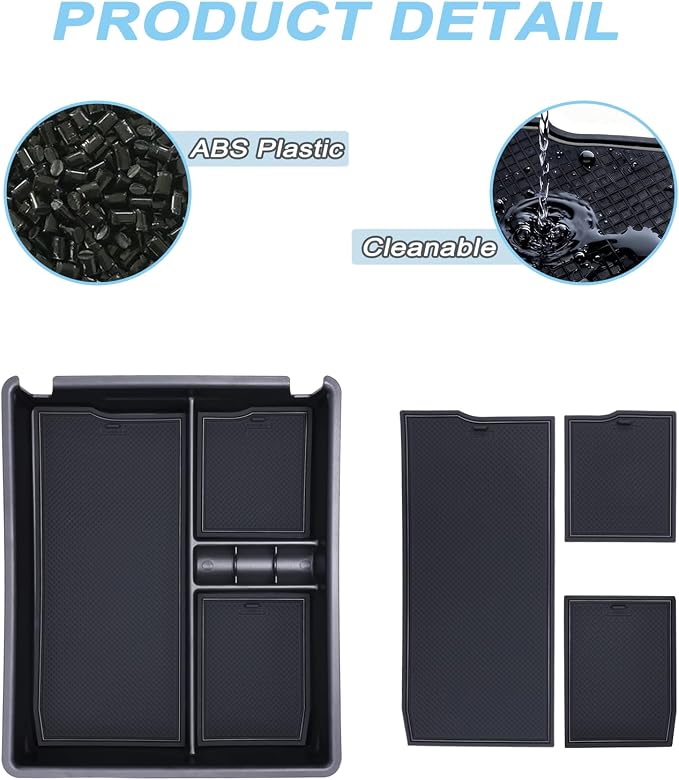 JKCOVER Center Console Organizer Tray Compatible with 2019-2026 Silverado/Sierra 1500 and 2020-2026 Silverado/Sierra 2500HD 3500HD Accessories Armrest Storage Box (Only for Split Bench Seat)