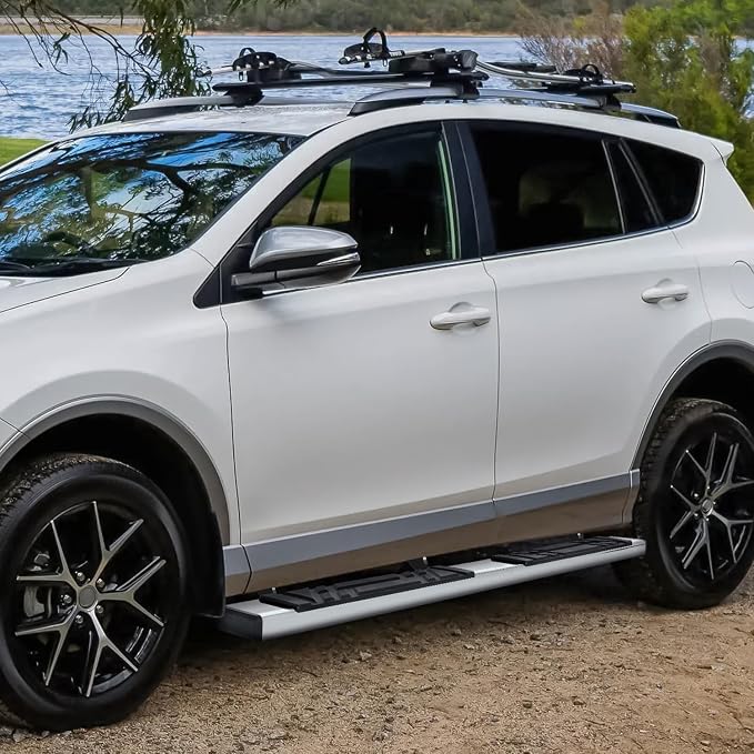 PM PERFORMOTOR 6.5" Running Boards Compatible with 2006-2018 Toyota RAV4, Pair of Stainless Steel Side Rails Step Bars with 6 Pcs Brackets, Polished Chrome