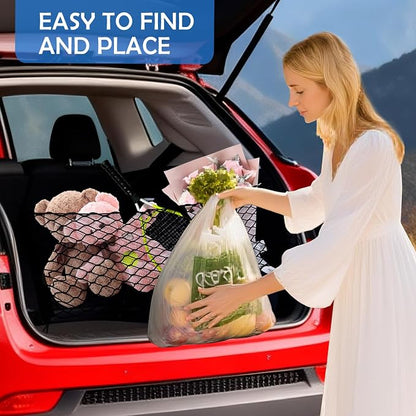 Envelope Style Cargo Net for 2011-2021 Jeep Grand Cherokee Accessories, Rear Trunk SUV Mesh Cargo Net, Upgraded 5mm Bungee & Double-Layer Nylon Storage Tailgate Netting Grocery&Tools Holder Organizer