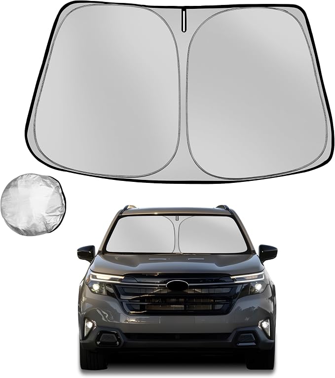 Windshield Sun Shade for 2025 Su-baru Forester Foldable Sun Sunshade for Car Front Window Blocks UV Rays and Heat Automotive Interior Protector Custom Fit Accessories