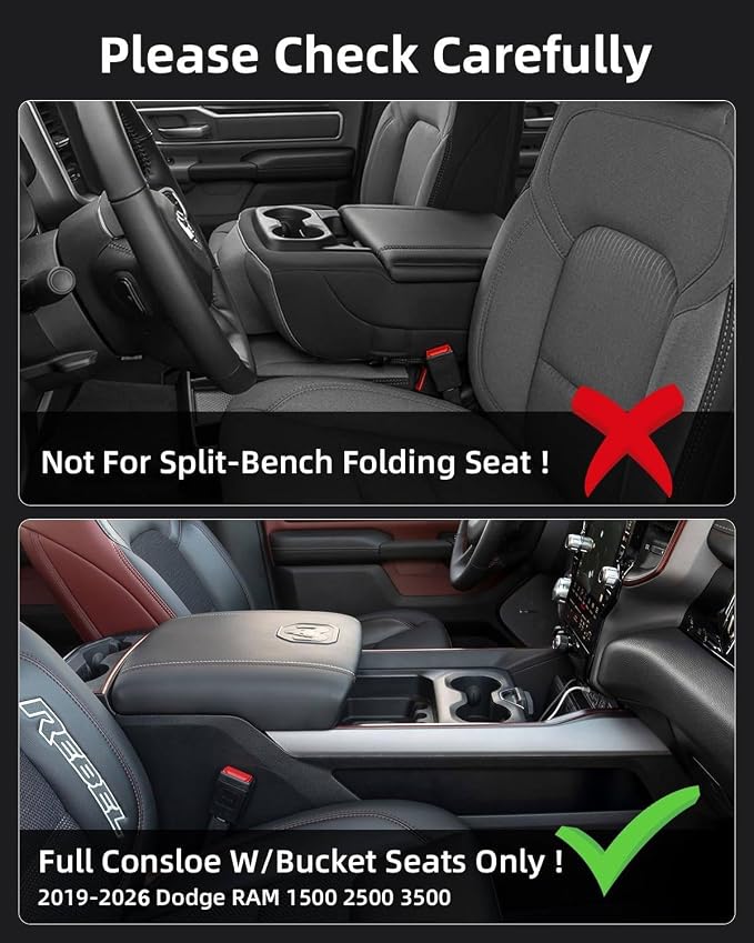Center Console Organizer for 5th Gen 2026 2025-2019 Ram 1500 2500 3500(Full Console w/Bucket Seats Only), ABS Storage Box, Middle Console Tray Organizer, Insert Container Pallet-Red