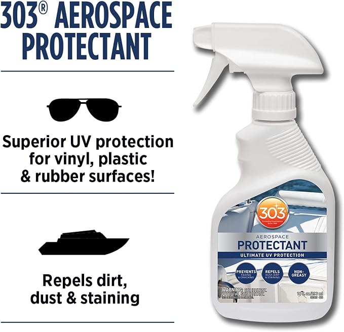 303 Products Marine Aerospace Protectant – UV Protection – Repels Dust, Dirt, & Staining – Smooth Matte Finish – Restores Like-New Appearance – 10 Fl. Oz. (30305)