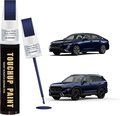Canyon River Blue Metallic(B-640M) Car Paint Touch Up Pen for Honda, 2-In-1 Color Accurate Touch Up Car Scratch Repair Paint Match Honda Series Automotive Scratch Remover for Nicks & Chips Repair