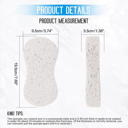 3PCS Car Wash Sponge, Heavy Duty Car Sponges for Washing, Car Accessories Large Sponges for Cleaning, Automotive Cleaning Supplies, Eco Friendly Sponge (7.68 x 3.74 x 1.38 Inch), White