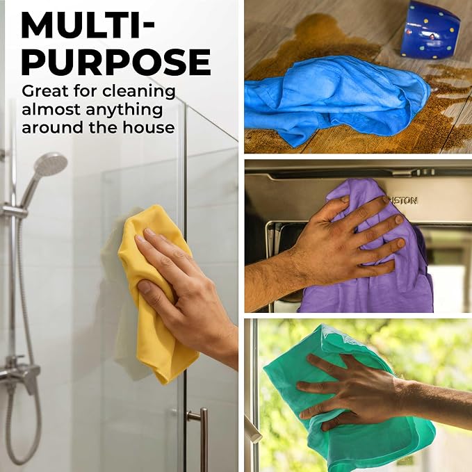 Premium 2pk +1 Free Shammy Cloth for Car Drying - 26"x17" - Super Absorbent Chamois Towel - Scratch-Free, Reusable & Soft Wash Cloth - Car Drying Towels