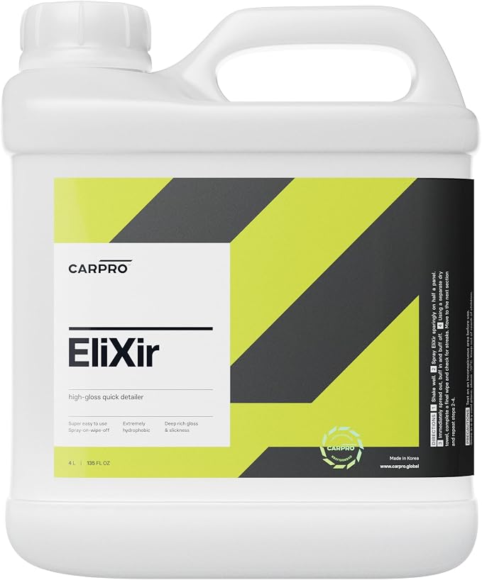 CARPRO EliXir Quick Detailer - Quick Detail Provides a Fast Layer of Depth, Gloss, and Hydrophobic Energy - 4 Liter (135oz)